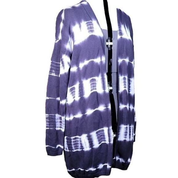 Calvin Klein Tie-Dye Open Front Cardigan Sweater Sz M - Picture 1 of 12